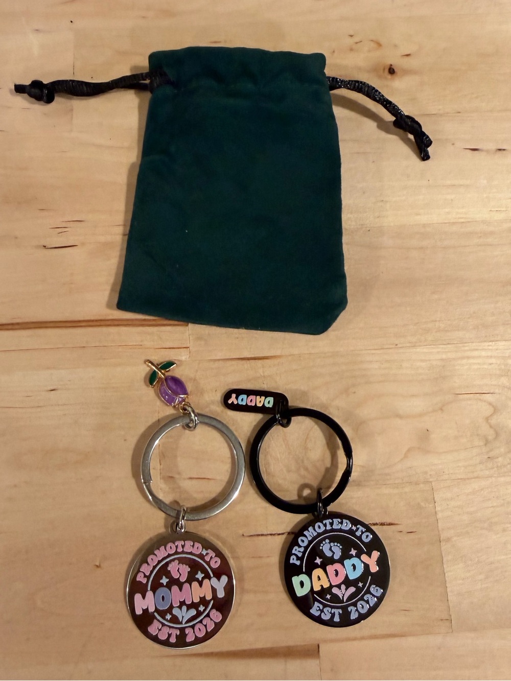 New Mom and Dad 2026 keychains